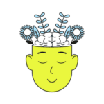 graphic of head with flowers