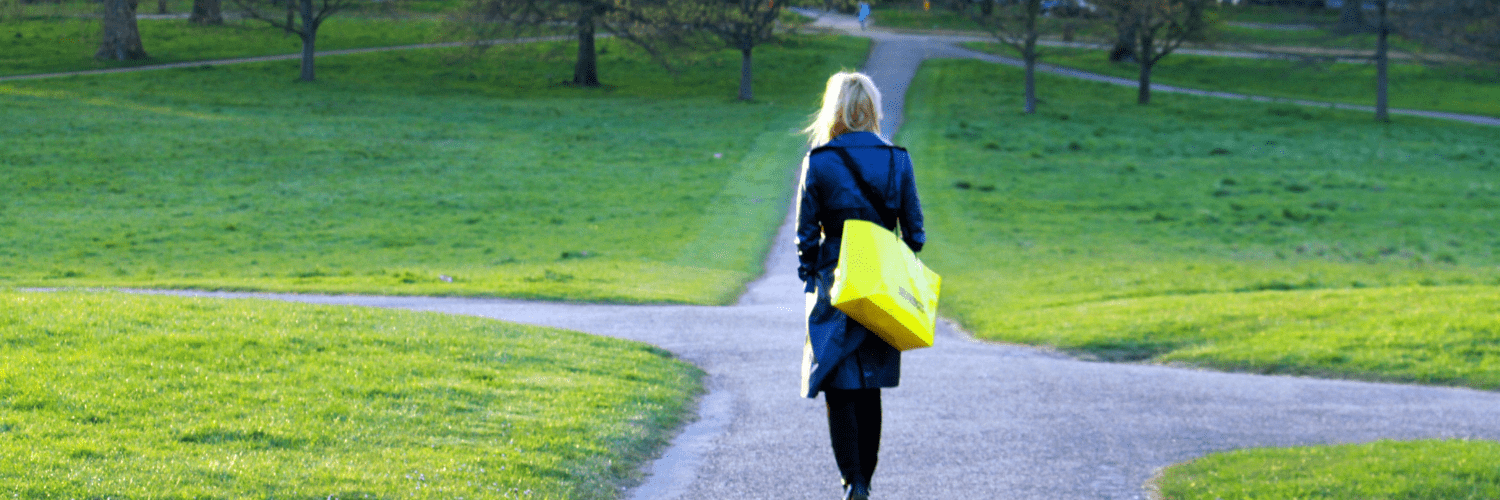 Woman walking in park